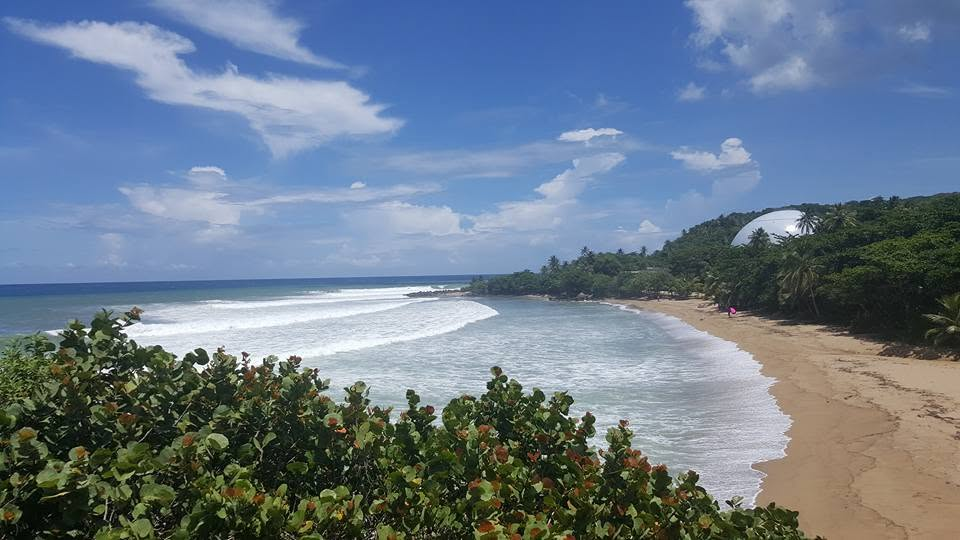 Costa de Puerto Rico con mar azul, playa y vegetación tropical